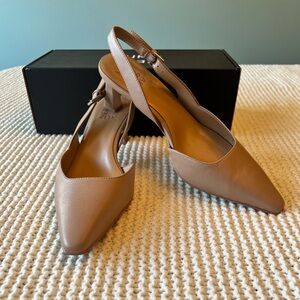 Elegant Tan Slingback Heels